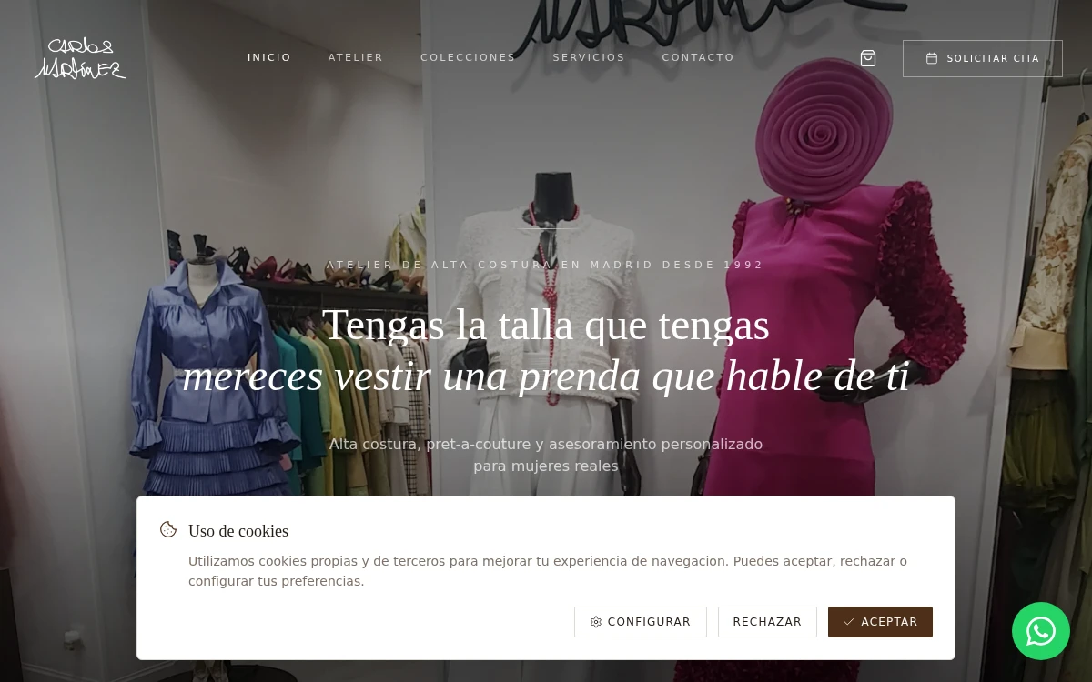 Diseño web profesional Carlos Martínez Costura por AdsVentas — ejemplo de Moda & Costura