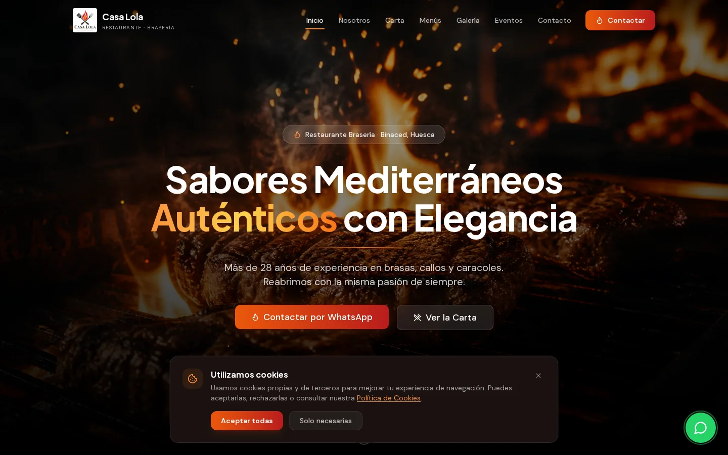 Diseño web profesional Casa Lola Restaurante por AdsVentas — ejemplo de Restaurante
