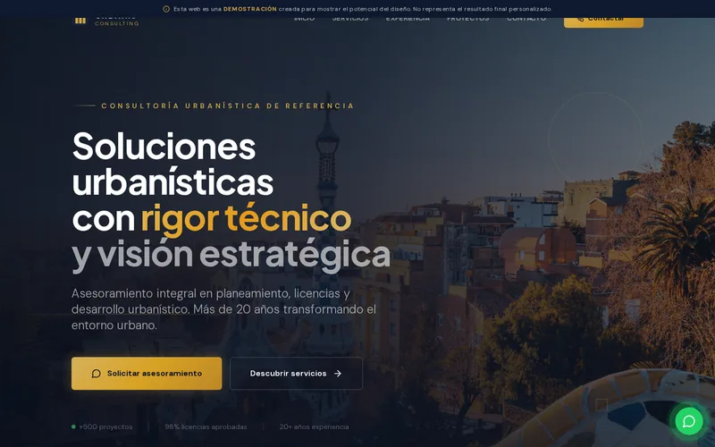 Diseño web profesional Urbanis Consulting por AdsVentas — ejemplo de Consultoría Urbanística
