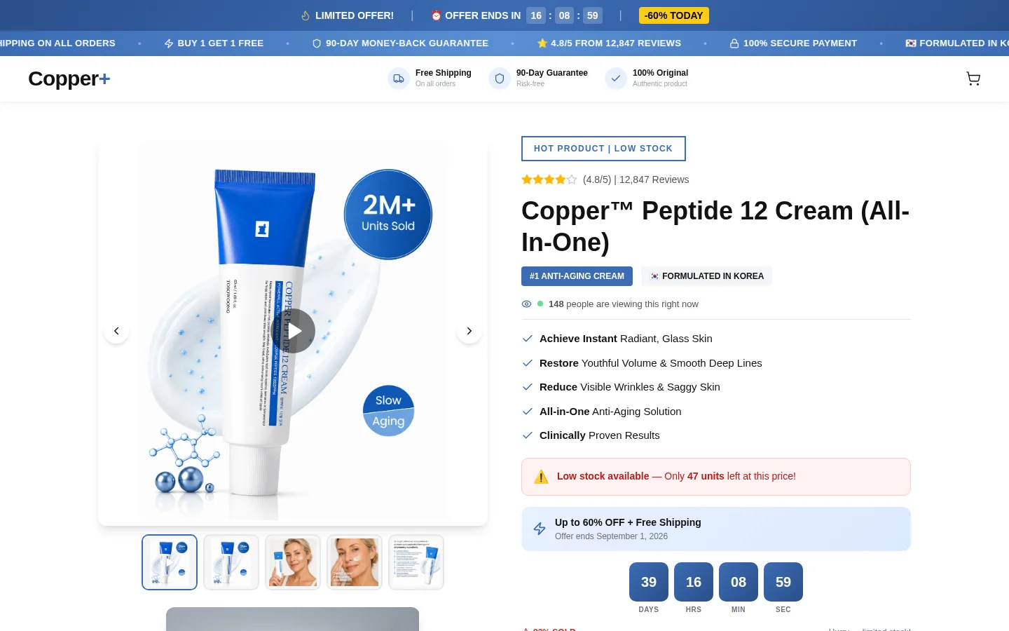Diseño web profesional Copper por AdsVentas — ejemplo de Joyería & Accesorios