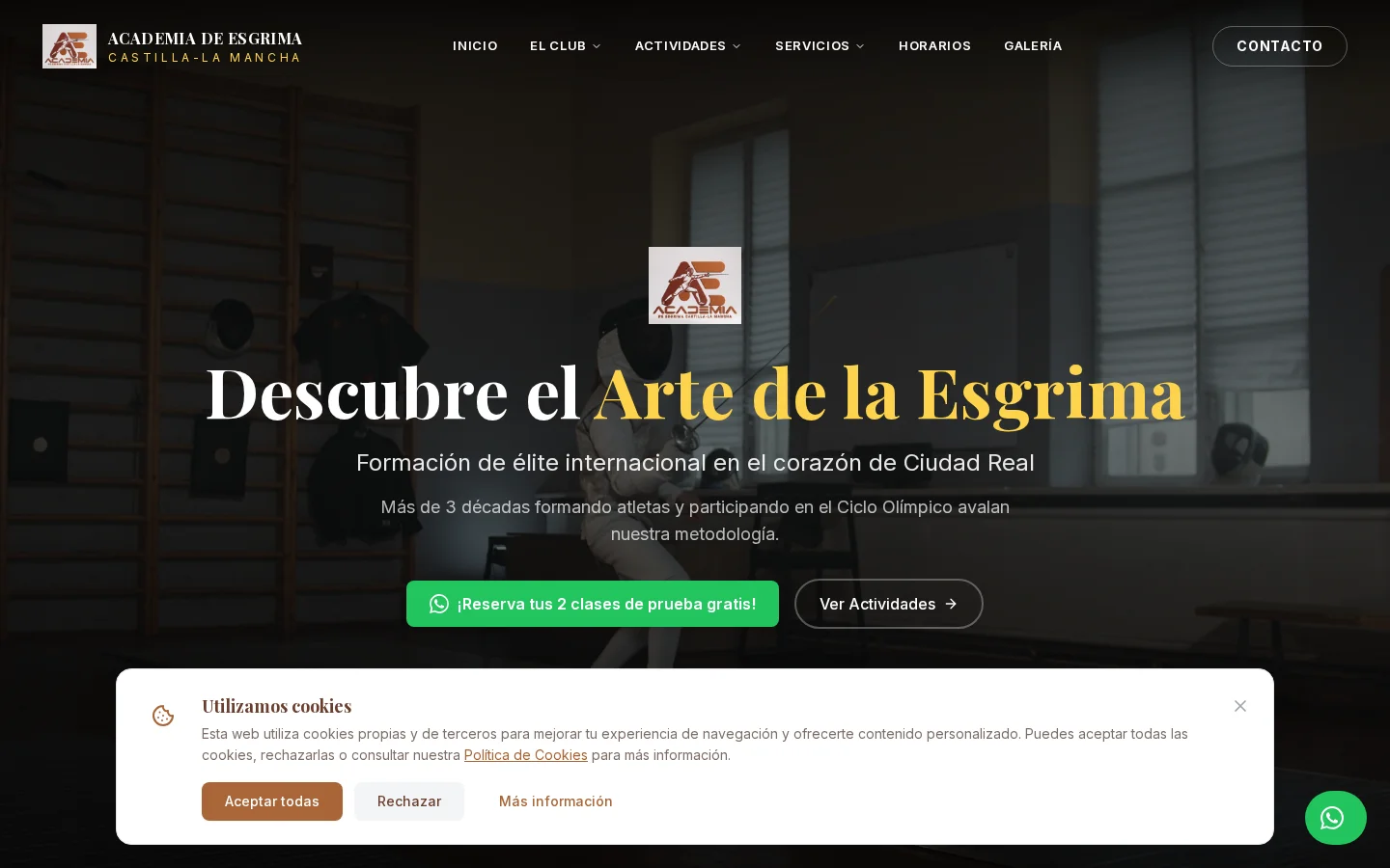 Diseño web profesional Club de Esgrima por AdsVentas — ejemplo de Club Deportivo
