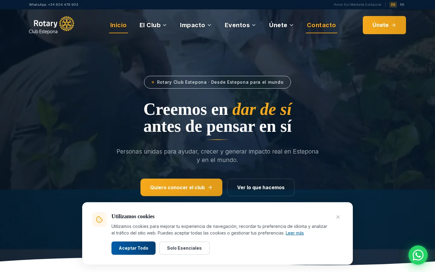 Diseño web profesional Rotary Club Estepona por AdsVentas — ejemplo de Asociación