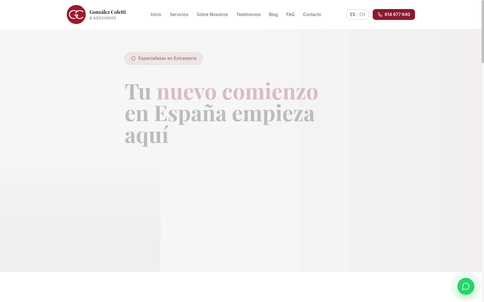 Diseño web profesional GC Extranjería por AdsVentas — ejemplo de Consultoría de Extranjería