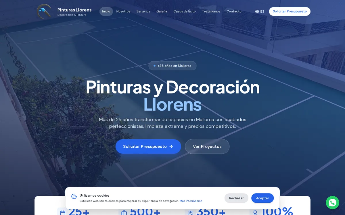 Diseño web profesional Pinturas Llorens por AdsVentas — ejemplo de Pinturas & Decoración