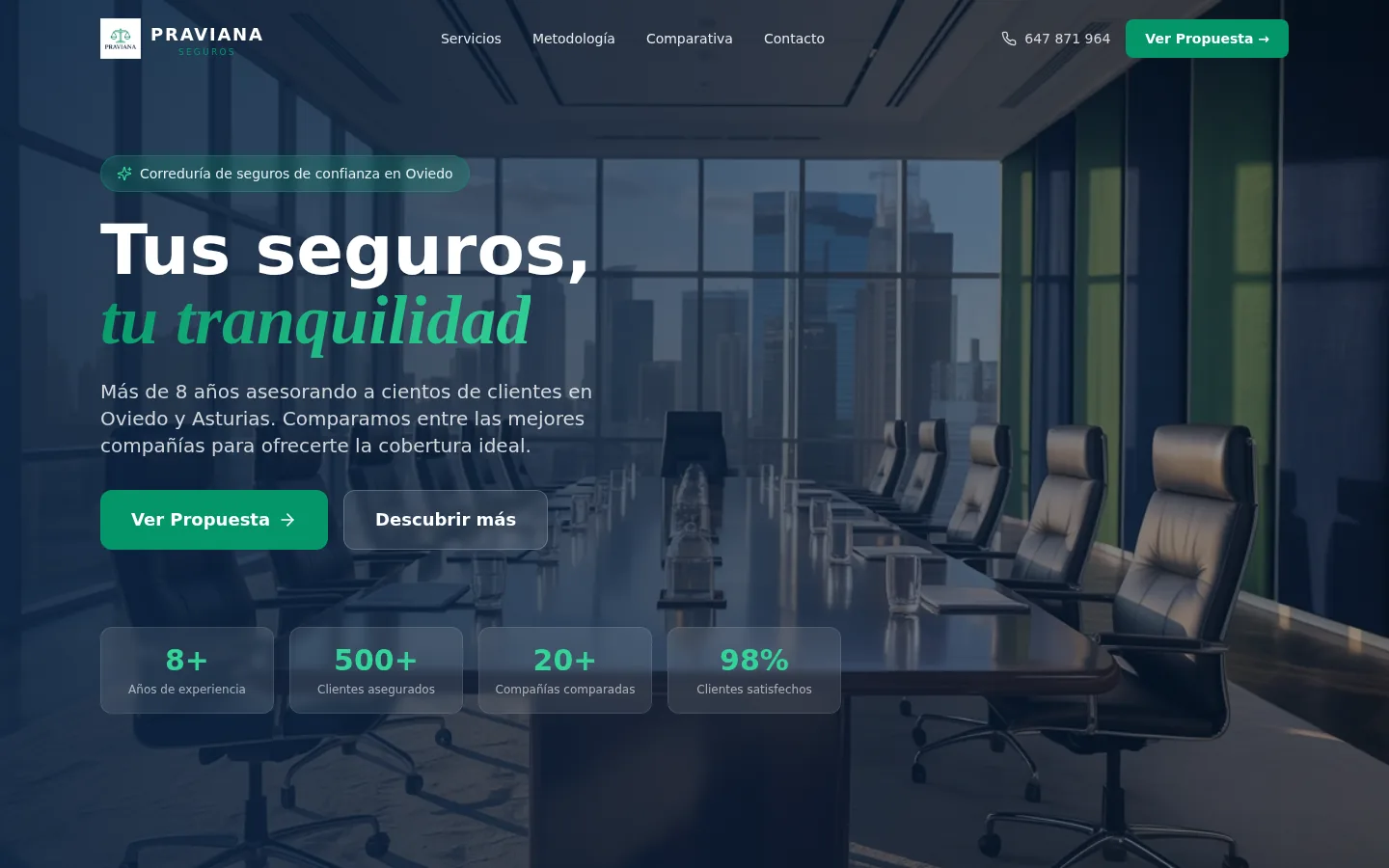 Diseño web profesional Praviana por AdsVentas — ejemplo de Restaurante Asturiano