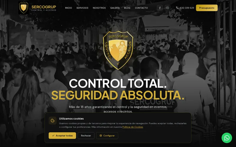 Diseño web profesional SERCOGRUP por AdsVentas — ejemplo de Control de Accesos