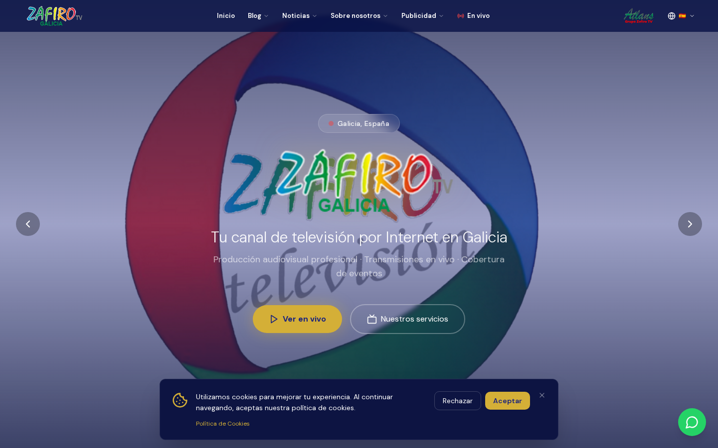 Web profesional de Zafiro TV - Programada a medida por AdsVentas